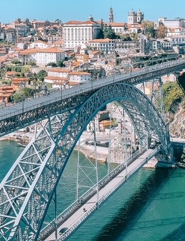 De ponte luis brug in Porto